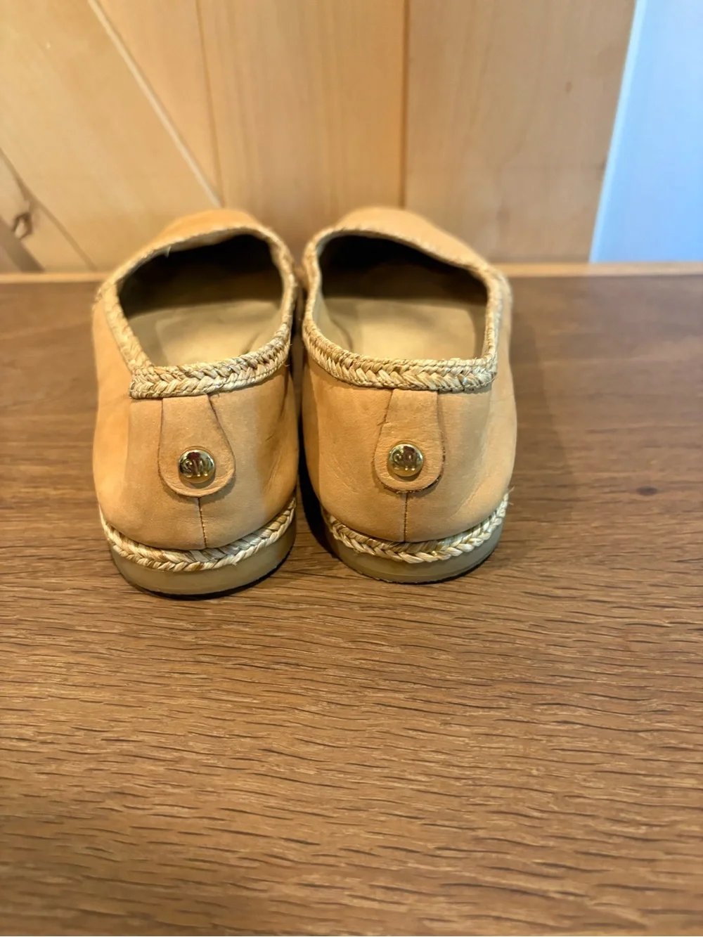 Stuart Weitzman  Espadrille Flats with Metallic Silver Cap Toe